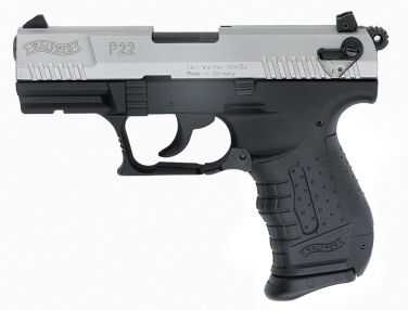 Walther P22 22LR Pistol 5" Barrel Nickel Slide Black Polymer Grip 10 Round Semi Automatic CA Legal